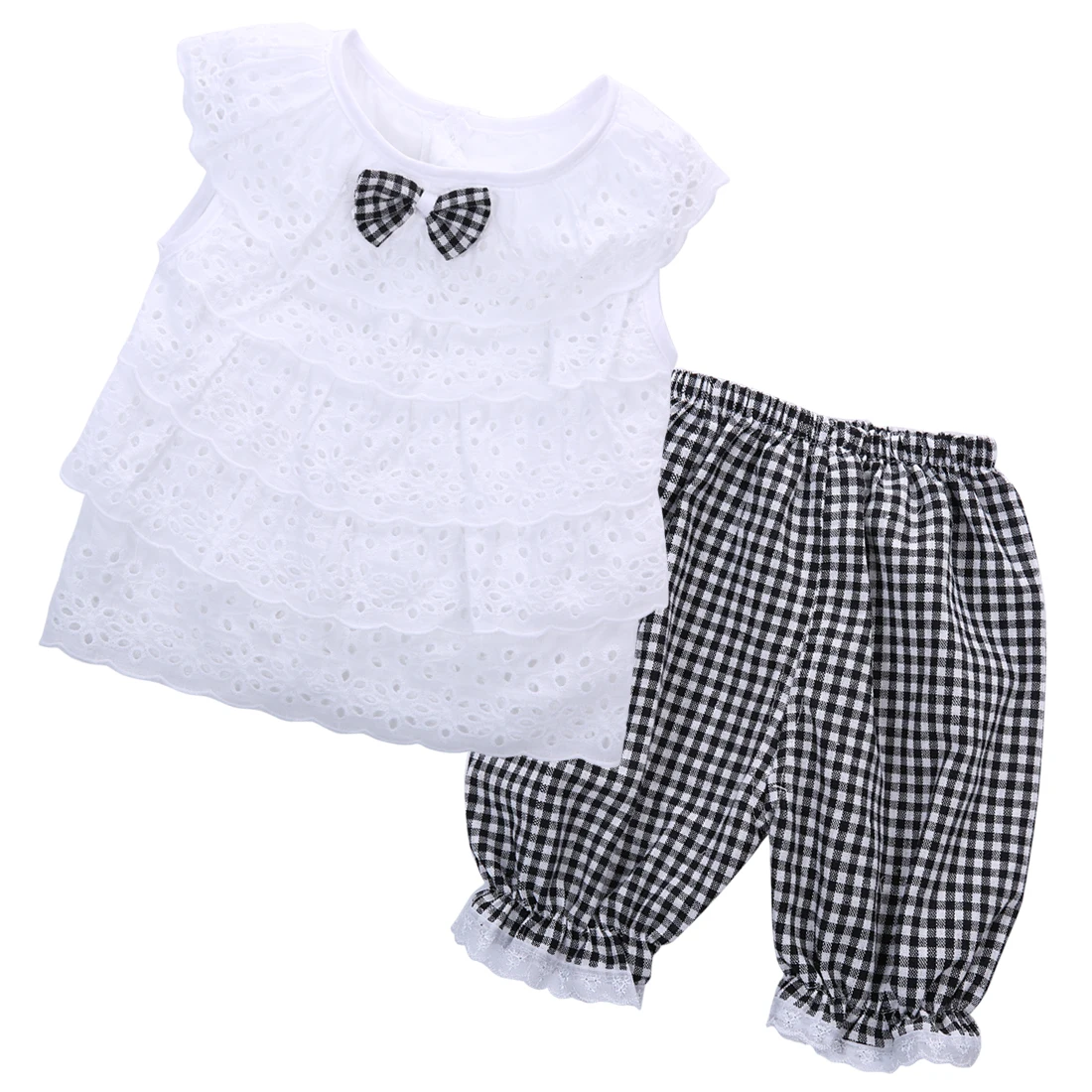 

2017 Newest Baby Girls clothes USA Kids Baby Girl Outfit Clothes T-shirt Tops+short Pants Trousers 2PCS Set