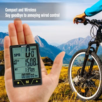 

BOGEER Wireless / Wired Bike Computer Bicycle Speedometer Odometer Temperature Backlight Water Resistant for Cycling Riding