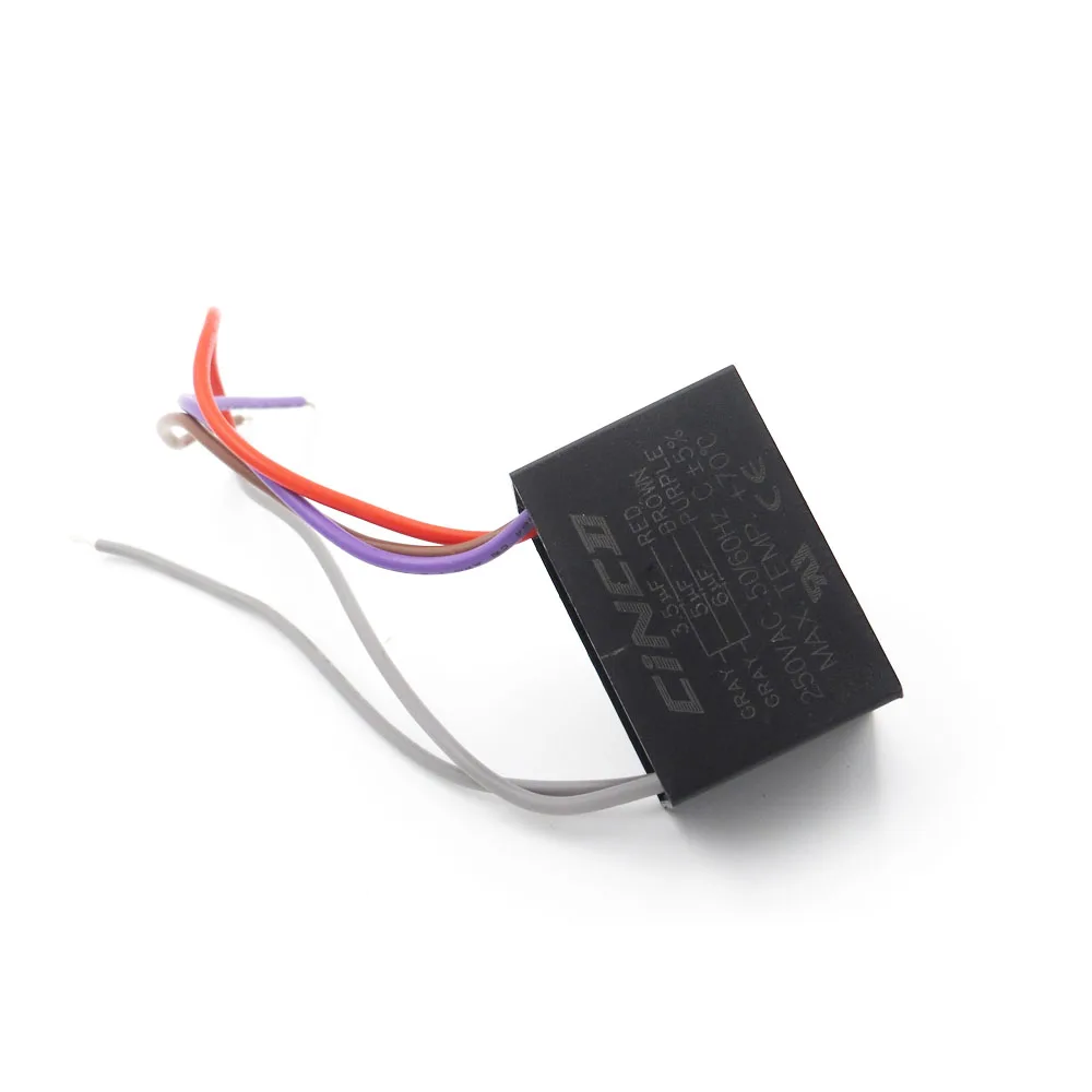

CBB61 3.5 uF + 5 uF + 6 uF 250V 5 wires Motor Run Capacitor electrical fan 3/4/5 Speed electric fanners Regulator Cable