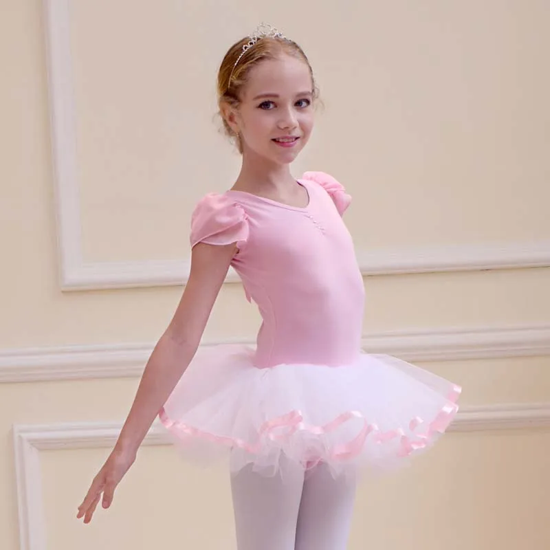 Ballet Dancing Skirt Girls 2017 New Arrival Summer Short Sleeve Cotton