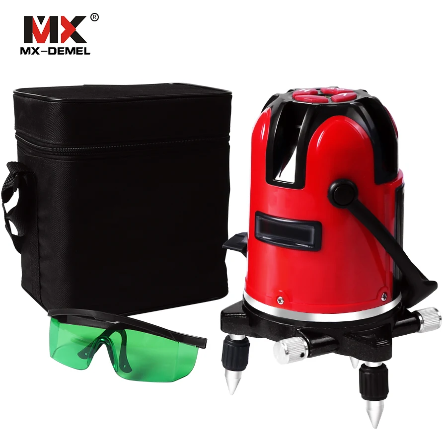 

Laser Level 5 Laser Lines 6 Points 360 Degrees Rotary 635nm Outdoor Mode - Receiver And Tilt Slash Available Auto Line