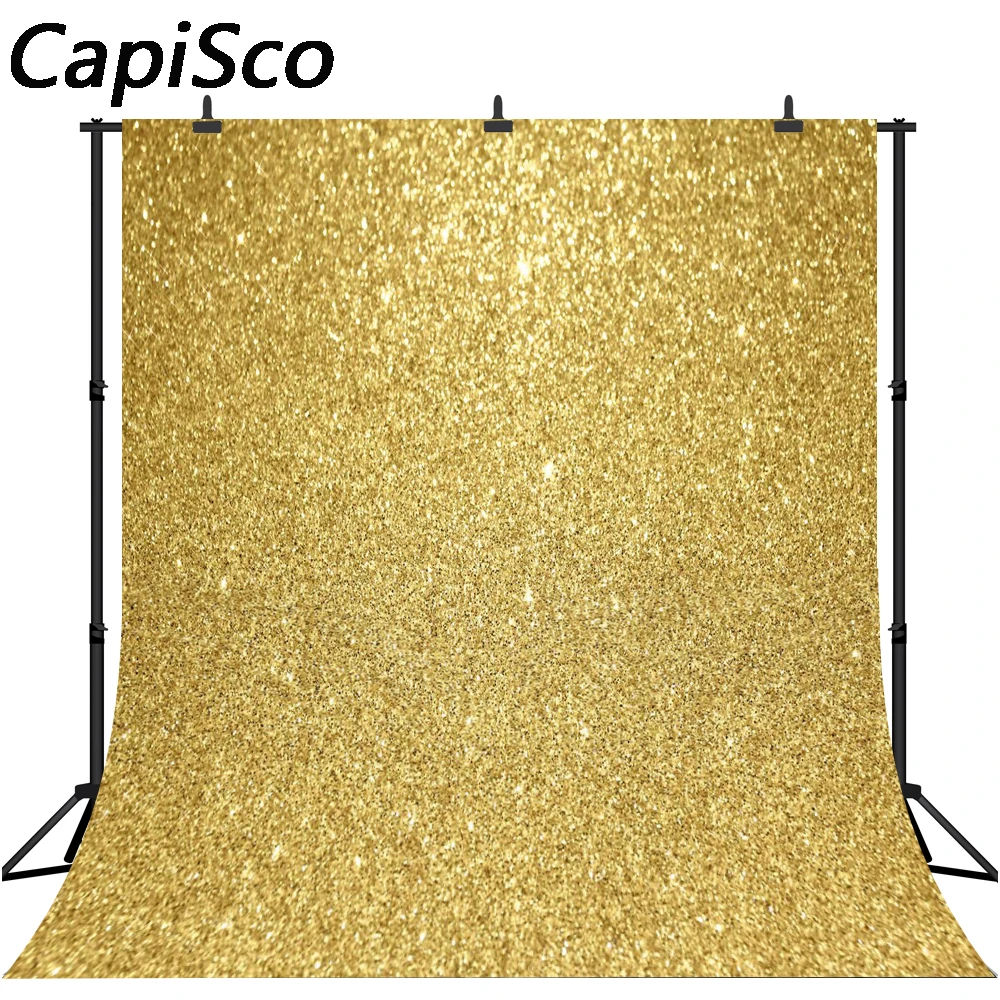 

CapiSco Gold Glitter Birthday Party Love Baby shower Portrait photography backdrops wedding Photo Background For Photo Studio