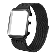 Магнитный соединитель из нержавеющей стали ремешок на запястье браслет Миланская петля+ металлический корпус для iWatch Apple Watch 38 мм 42 мм