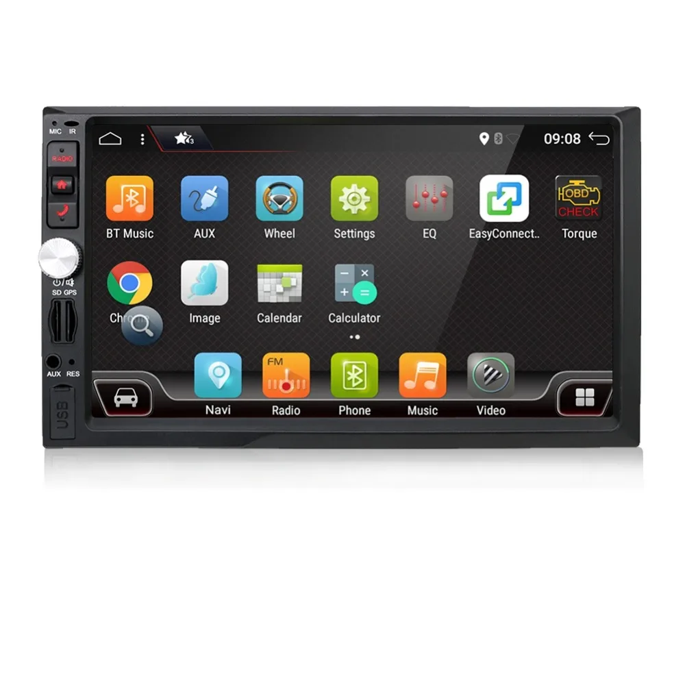 Cheap 2 din car radio gps android car stereo cassette player recorder Radio Tuner GPS Navigation RDS support steering wheel control 1