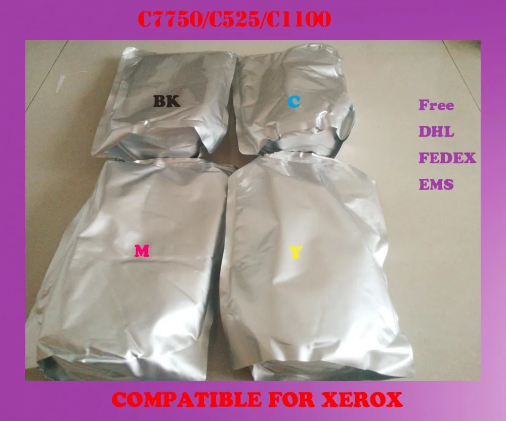 Free shipping refill color font b toner b font powder compatible for xerox c7750 c525 c1100