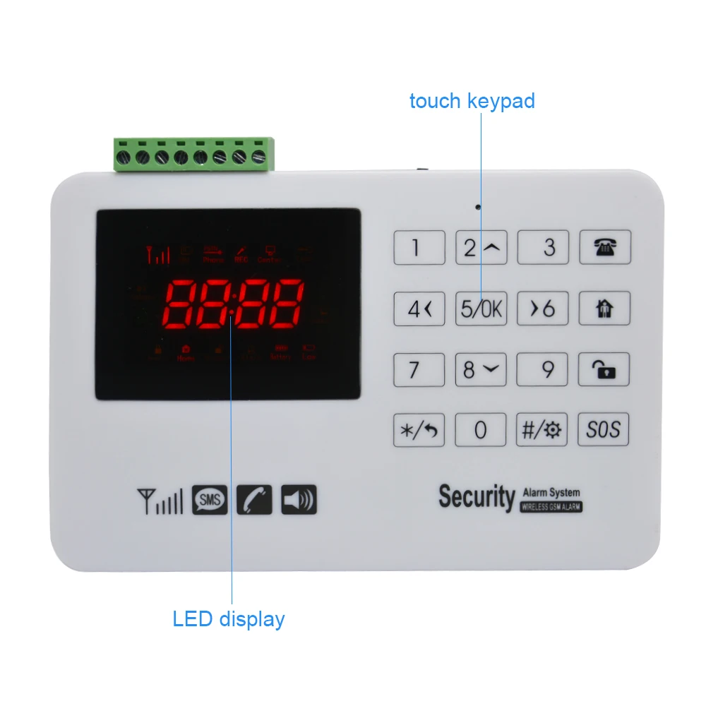 Новый дом безопасности gsm панель сигнализации системы беспроводной 433 МГц с сенсорной клавиатурой для PIR детектор и датчик двери
