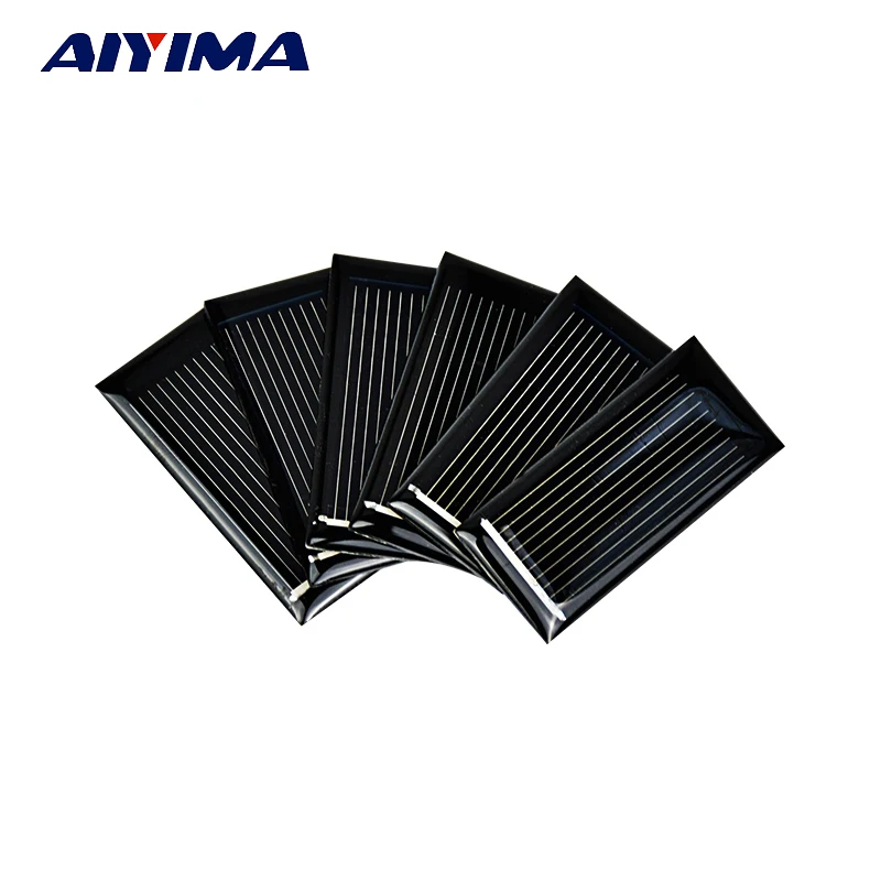 

AIYIMA 20PCS Polycrystalline Solar panel 0.5V 85MA Silicon Solar Cells For DIY Solar Charger Sunpower System 48*21mm