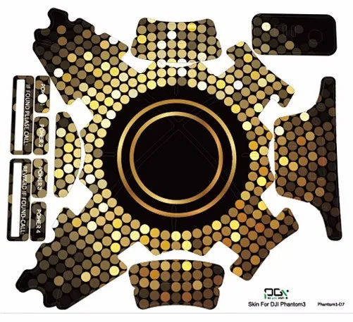 PGY DJI Phantom 3 Accessories Phantom3 Stickers 3M Graphic Wrap Skin Skins Decals Quadcopter Drone Parts