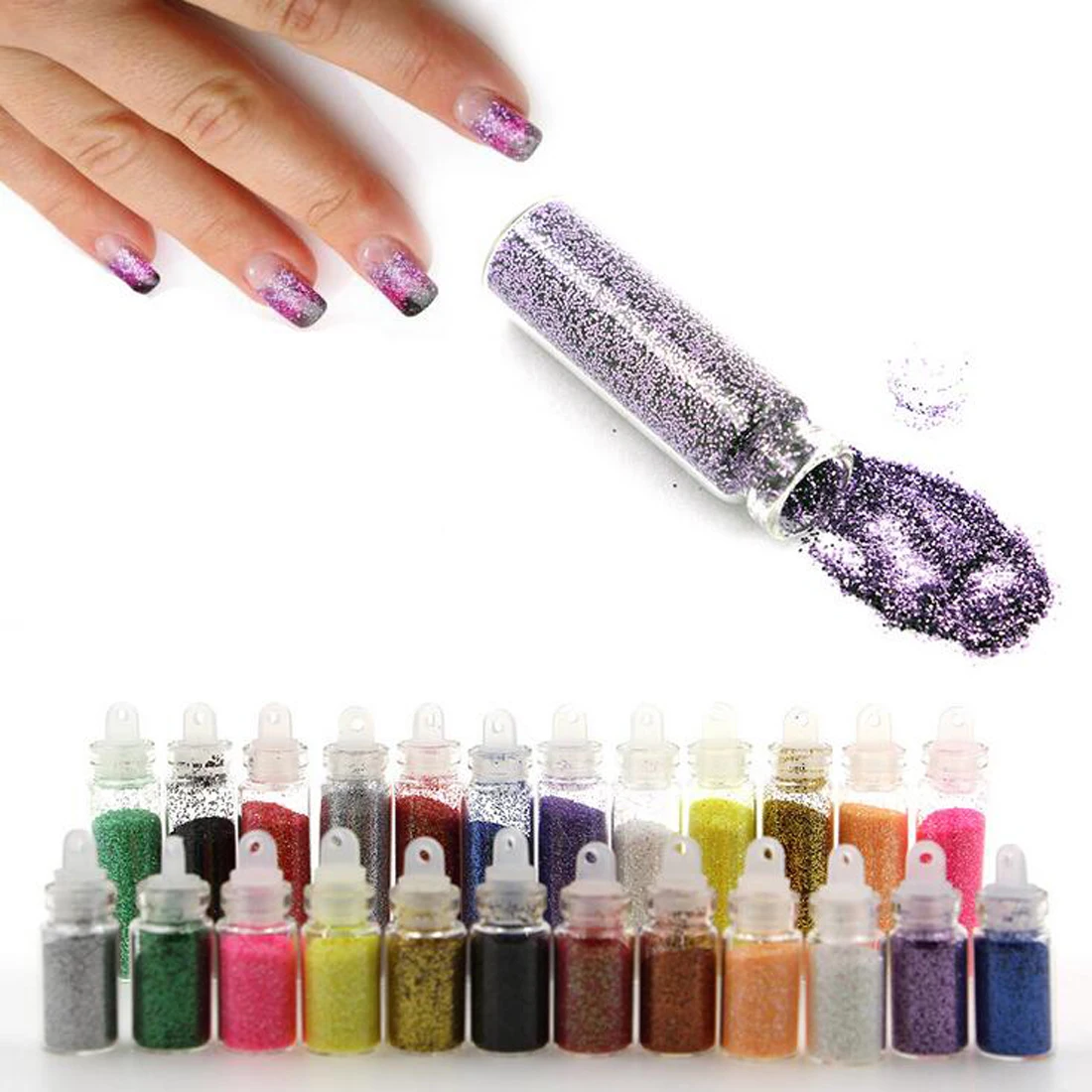 New arrive 12 Colors Shine Nail Glitter Powder for Nails Dust Powder