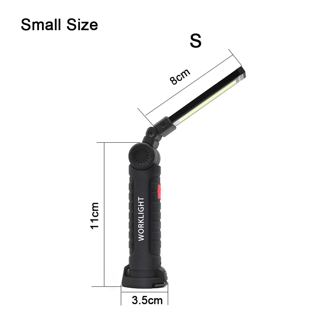 Переносной светодиодный фонарик USB Рабочий свет Магнитный перезаряжаемый COB подвесной крючок Открытый Авто Ремонт фонарика автомобиля - Цвет: Option 2 - Size S