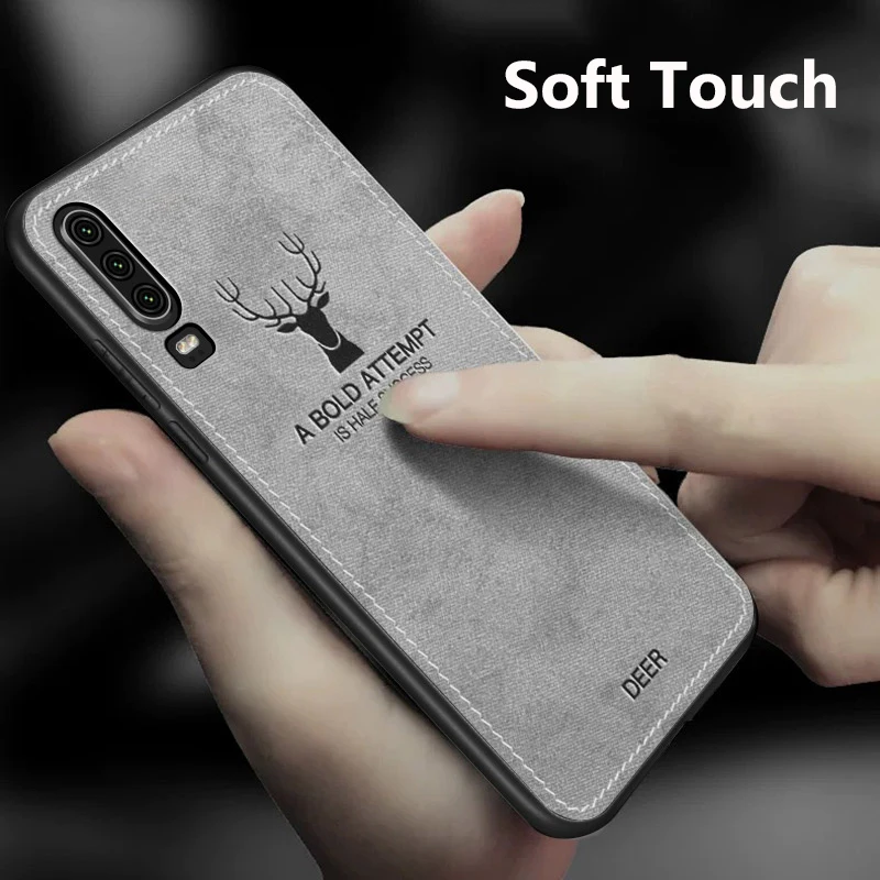MAKAVO For Huawei P30 Pro Case Fabric Cloth Texture Soft Silicone Cover For Huawei P30 Lite Pro Phone Cases