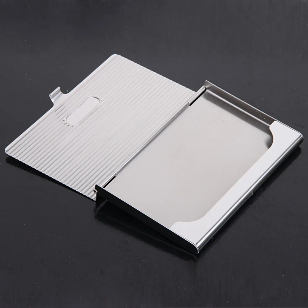 wholesale 10pcs/lot - Free shipping , line pattern metal Name Card Case , Business Card Holder ,Promotion item NMS010-K