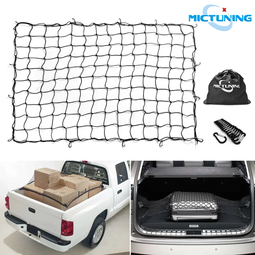 Heavy Duty Cargo Net with Hooks,Bungee Cargo Net,Stretchable Elastic Storage Net,Universal Rear Mesh Organizer,Large Capacity Roof Car Trunk Mesh,Car Roof Rack Elasticated Basket Net for Truck Bed