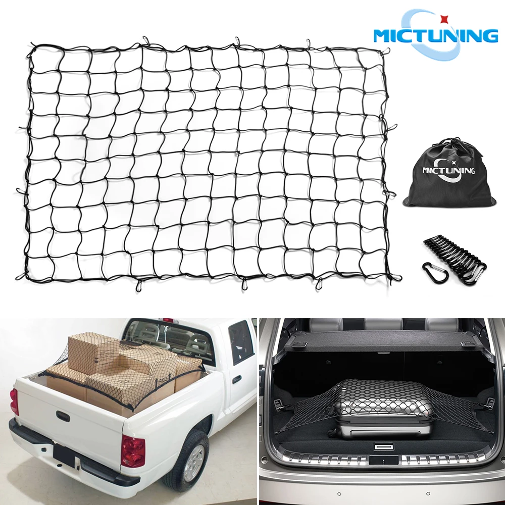 BESTEU Bungee Car Elastic Netting Carrier Trunk Storage Organizer Net for SUV Jeep Truck