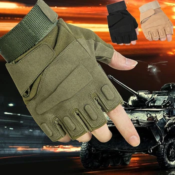 

Men Motorcycle Cycling Half Finger Gloves Army Combat Mitt