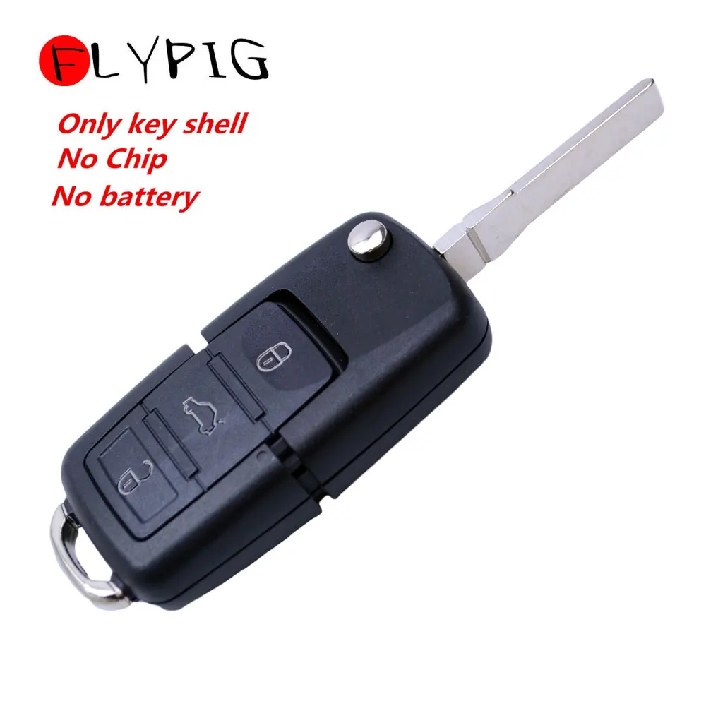 

New 3 Button Folding Car Key Flip Remote Switchblade Key Replacement Blank Case FOB Shell for VW VOLKSWAGEN Seat Skoda