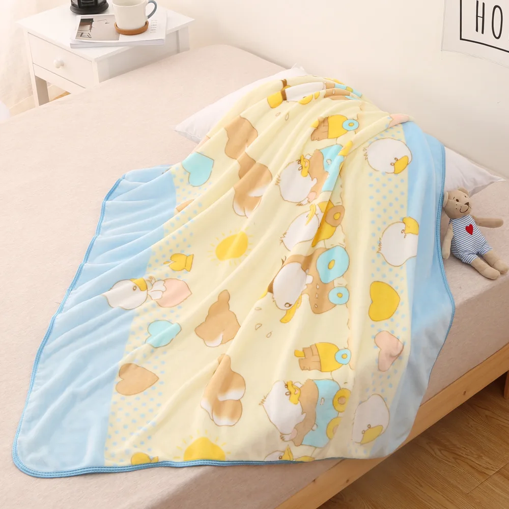 

100X130cm thick thermal kids blanket animals super soft fluffy toddler baby blanket bedding quilt baby swaddle stroller cover