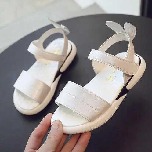 

Hot Sale Baby Girl Sandals Fashion Cartoon Girls Shoes With Rabbit Ear Kids Flat Sandals Size 27-36 For Kids Party Shoes