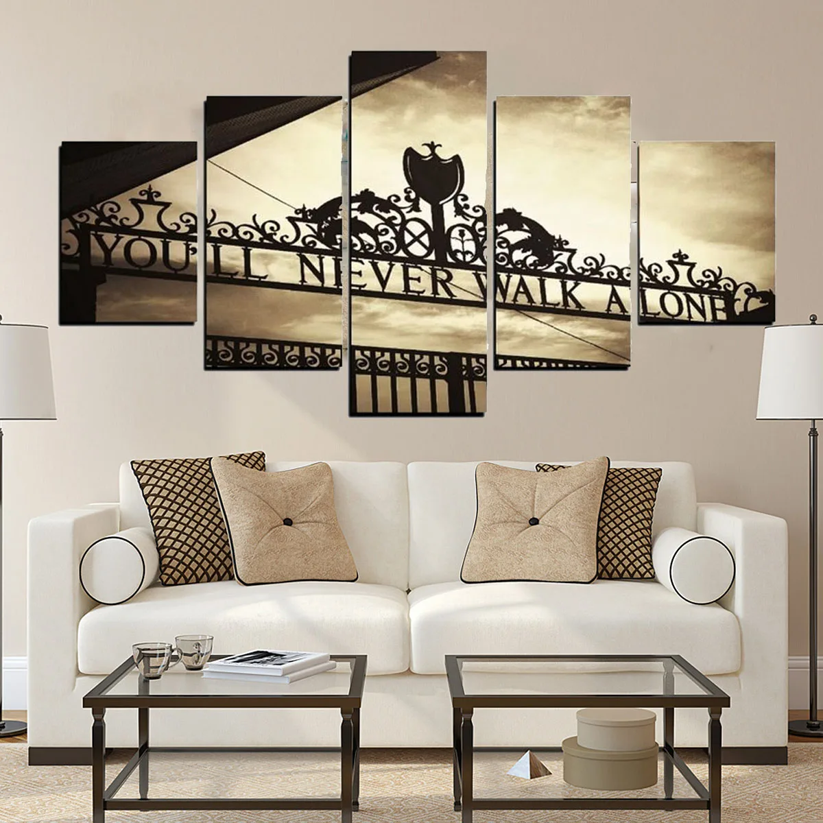 

5Pcs DIY Frameless Liverpools You'll Never Walk Alone Canvas Pictures Paintings For Living Room Home Shop Wall Art Decorations