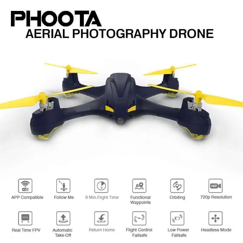 

Phoota RC Drone Wifi FPV 720P HD Camera 2 Million Pixel GPS Altitude Mode Follow Me One-Key Return Quadcopter