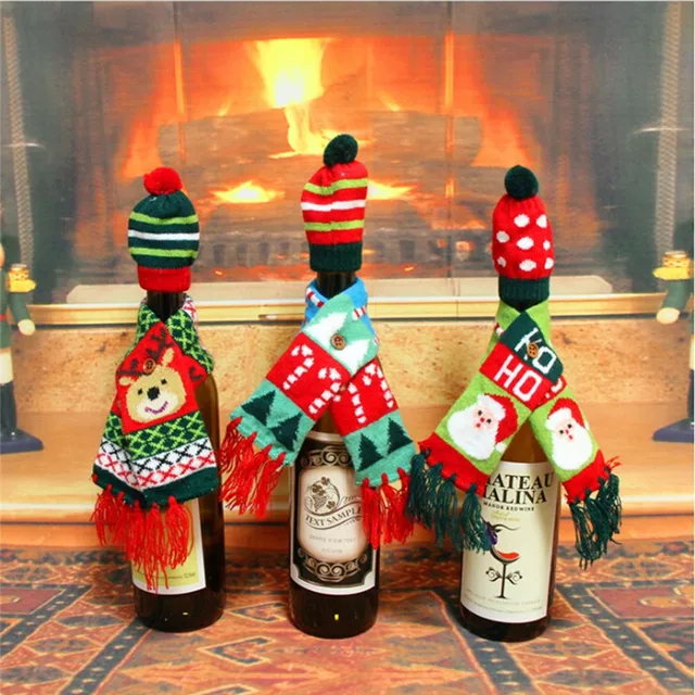 Decorazioni Per La Casa di Babbo natale Copertura Della Bottiglia di Vino di nat Decorazioni Per La Casa di Babbo natale Copertura Della Bottiglia di Vino di nat