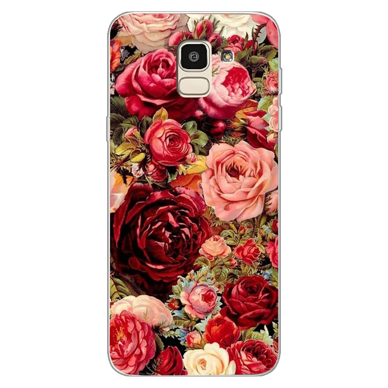 Мягкий ТПУ чехол для samsung Galaxy S9 чехол розовые цветы для samsung Galaxy S8 S9 Plus J6 J8 J4 S7 Edge Note 9 чехол для телефона - Цвет: Зеленый