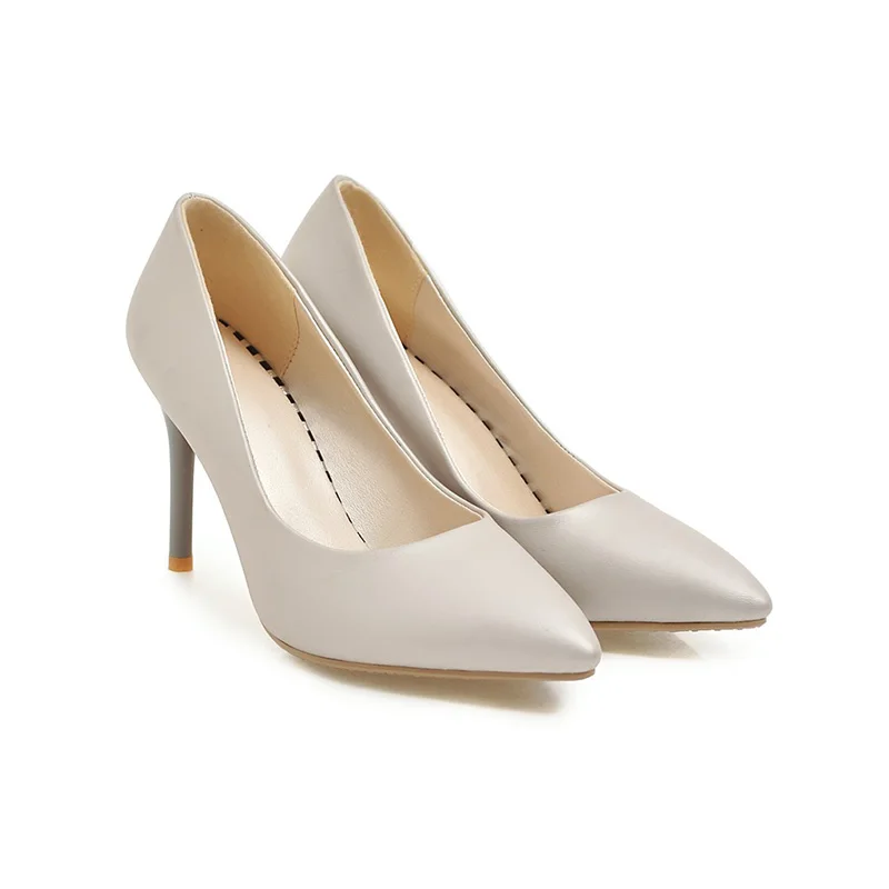 plata rosado Las Tacones Calzado Primavera Pu On Nuevos Zapatos Baja Puntiagudo Pie Negro Mujeres Delgada Dedo Slip Oficina rojo Del 2019 Mujer De Wetkiss Y16gwx