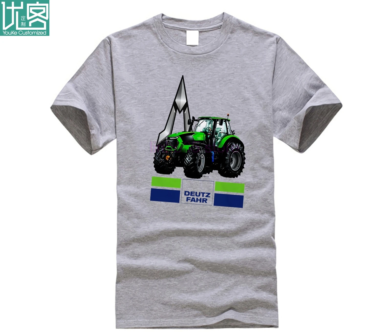Мужская белая футболка с трактором Deutz Fahr (1) | одежда