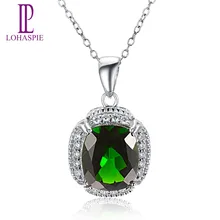 Lohaspie драгоценный камень, драгоценный камень, 14 K, белое золото, натуральный хром, подвеска из диопсида, тонкая мода, камень, ювелирные изделия для подарка, новинка