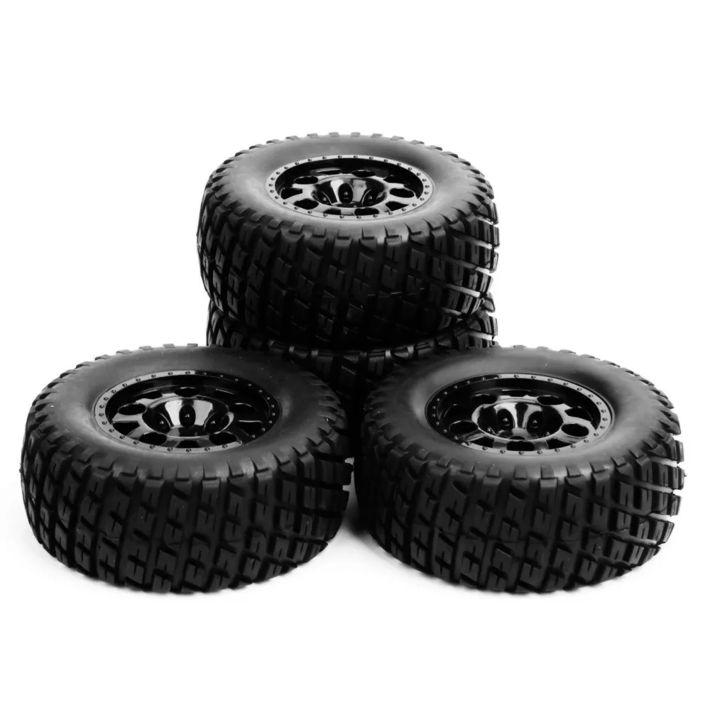 Pаспродажа 1 10 Масштаб RC короткий ход грузовых шин и колеса для модели автомобиля 4 шт. набор аксессуаров