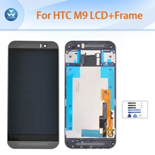 For HTC One M9 LCD assembly with frame LCD display touch screen digitizer glass+frame silver gold gray color 5″ pantalla+tools