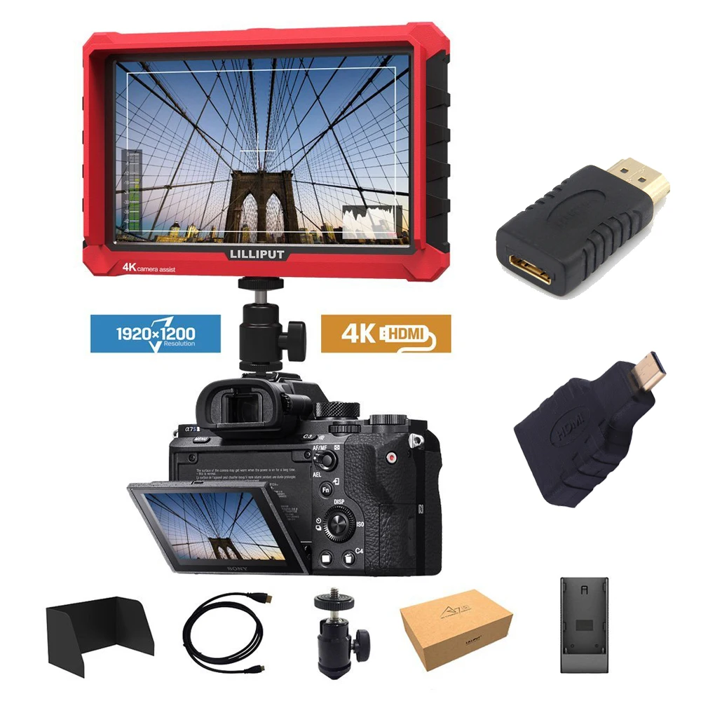 Lilliput A7S 7 Inch Utra Slim IPS Full HD 1920x1200 4K HDMI On-camera Video Field Monitor for Canon Nikon Sony DSLR Camera Video Lilliput A7S 7 Inch Utra Slim IPS Full HD 1920x1200 4K HDMI On-camera Video Field Monitor for Canon Nikon Sony DSLR Camera Video