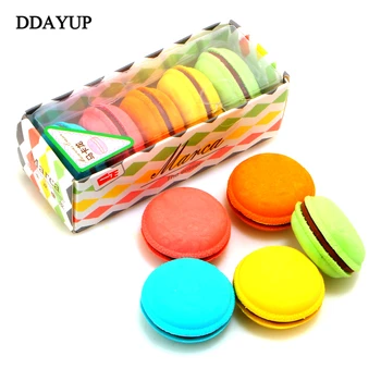 

5 Pcs/box Macaron Color Erasers Cute Cake Rubber Eraser For Kids Funny Stationery Material Escolar School Supplies
