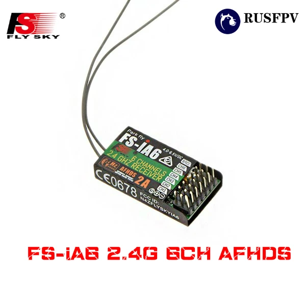FLYSKY FS-iA6 2.4G 6CH AFHDS Receiver For FLYSKY FS-i10 FS-i6 RC Helicopter Airplane Multirotor FPV Racing Drone Transmitter