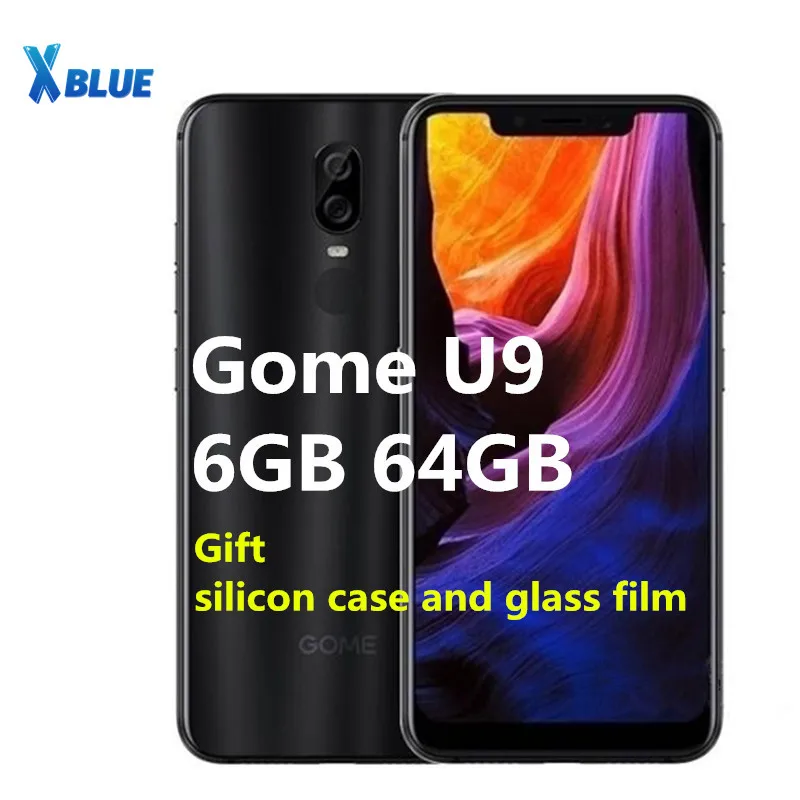 

Original GOME U9 6GB 64GB 6.18" 2 SIM Card MTK Helio P23 Quick Charge Voiceprint Face Recognition 12+5MP 16MP Mobile phone