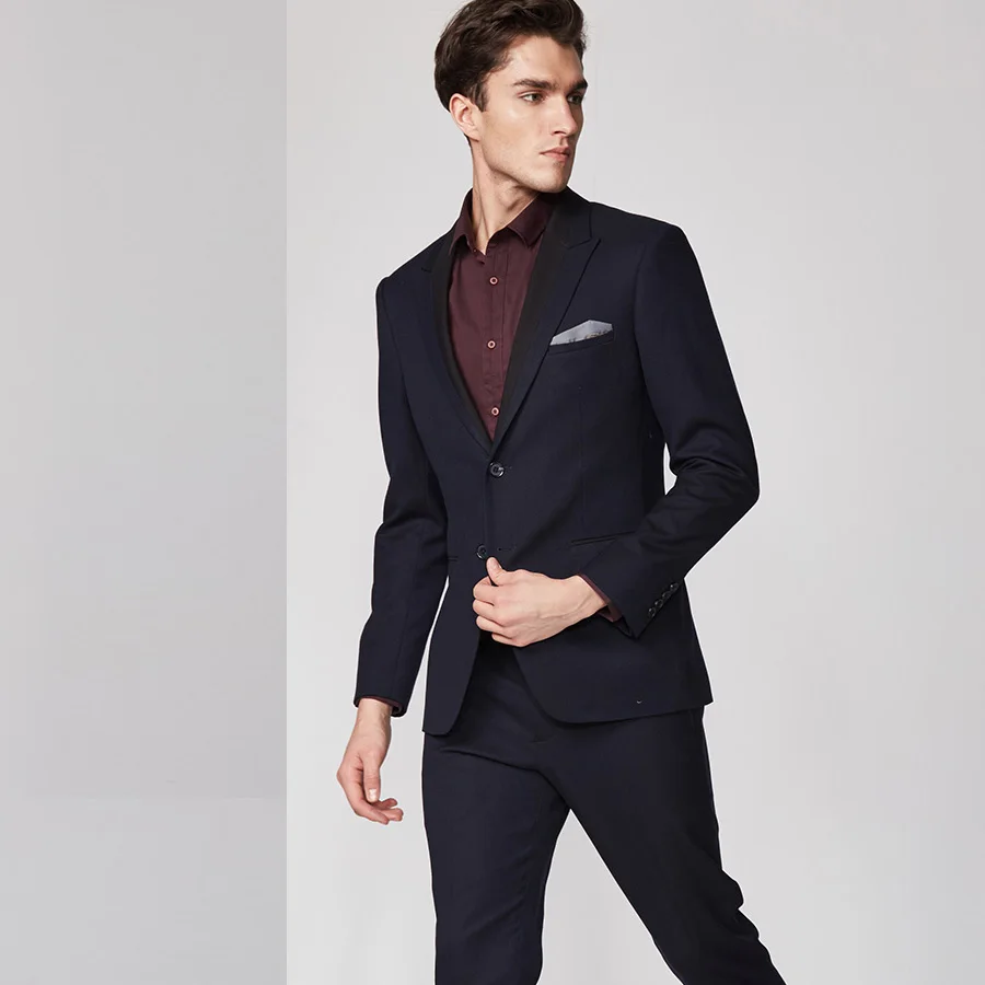 Smart Casual Business Suit Tailor-Made Suit 2 Pieces (Jacket+Pants) Polyester Skinny Single Breasted Custom Made Men Suit 2018