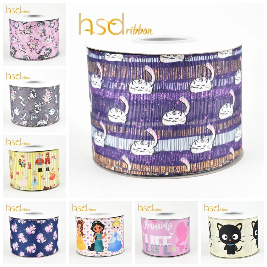 

HSDRibbon Professional customization all size Heat transfer printed on Grosgrain Ribbon