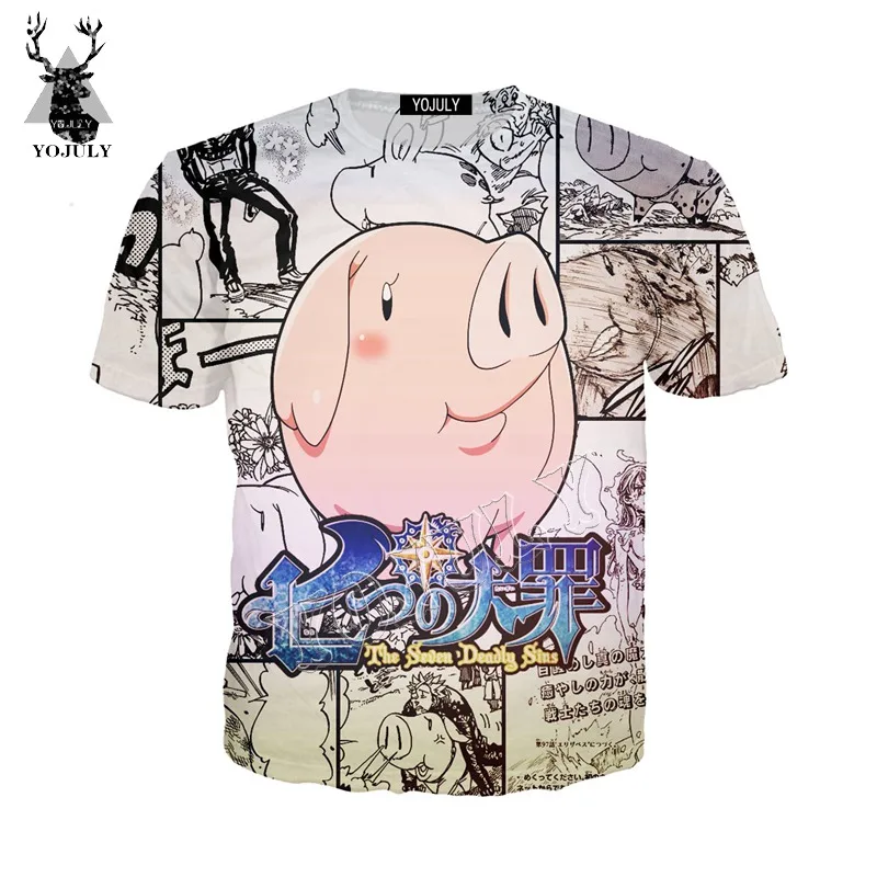 

YOJULY The Seven Deadly Sins Anime 3D Print t shirts Summer Unisex Fashion Casual T-shirt Men/Women Short Sleeve Tees Tops Y30