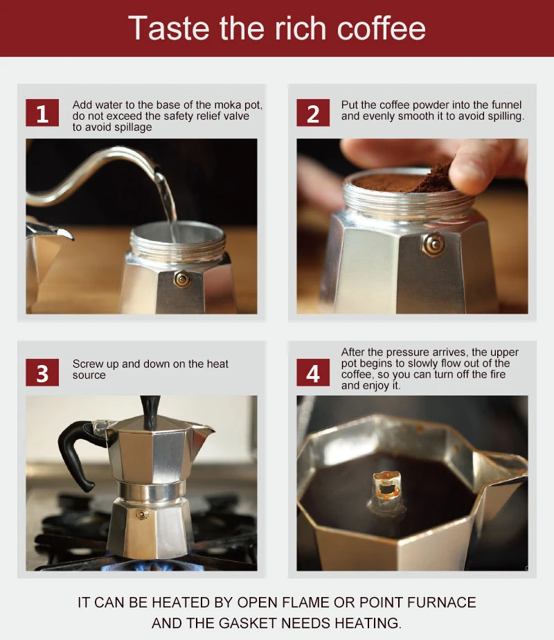 Кофе Maker Алюминий мокко Эспрессо кофеварка горшок Мока 1cup/3cup/6cup/9cup/12cup для