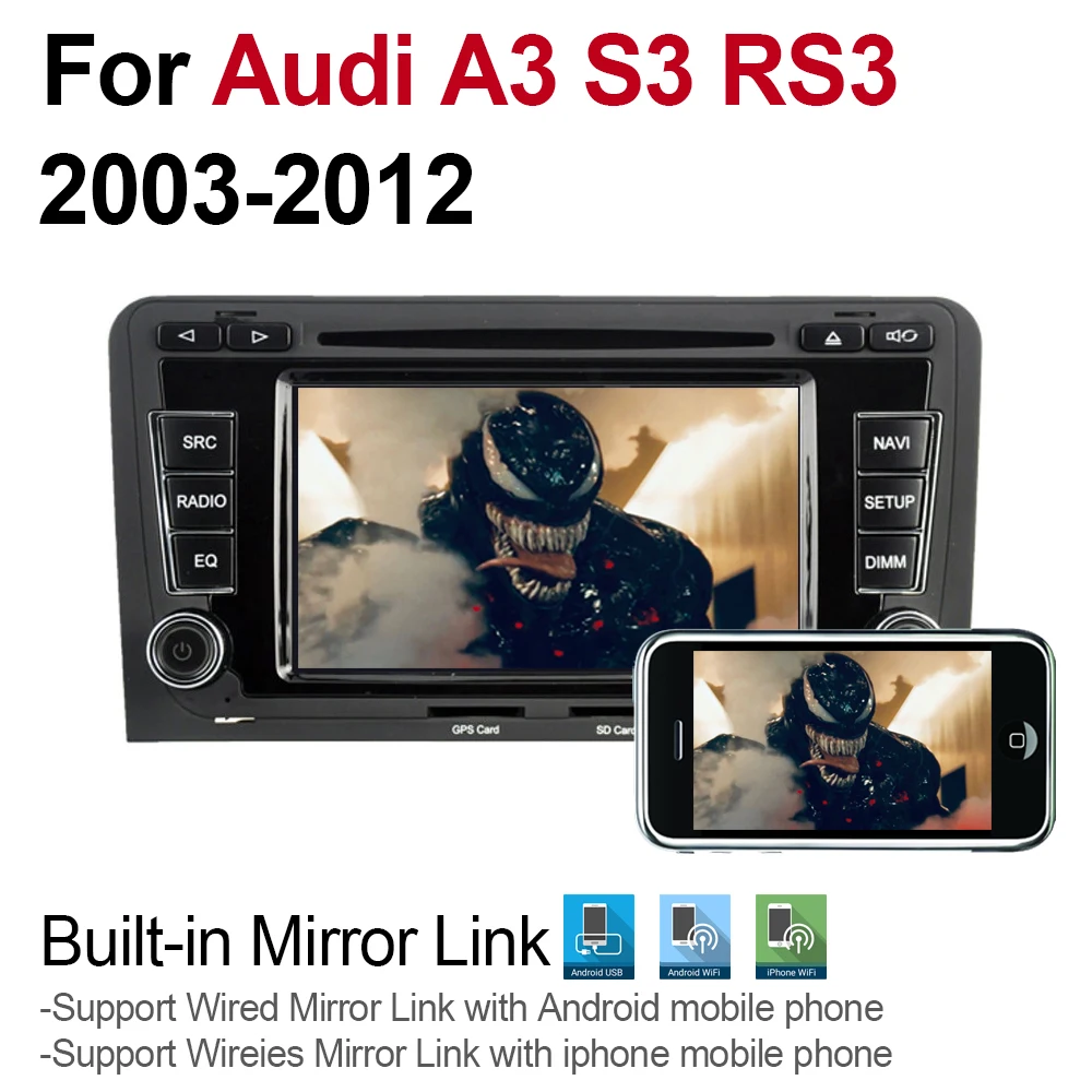 Best 2 Din Car Multimedia Player Android 9 Auto Radio For Audi A3 S3 RS3 8P 2003~2012 MMI DVD GPS 8 Cores 4GB 32GB Bluetooth WIFI MAP 2