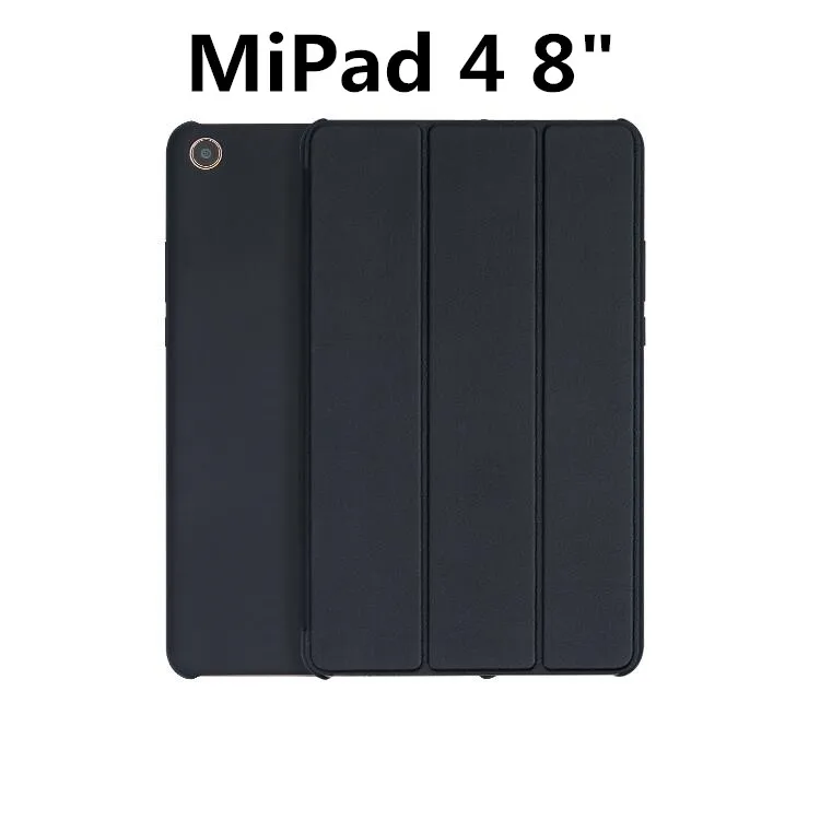 BlackMipad4 Смарт Wake-Sleep Xiao mi Pad 4 8 mi pad4 Plus 10 чехол из искусственной кожи Тонкий флип Xiao mi pad 4 8. 0 10,1 дюймов чехол+ стеклянная пленка - Цвет: BlackMipad4