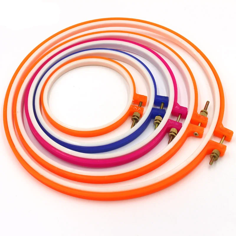 

5pcs Plastic Frame Embroidery Hoop Ring Cross Stitch Frame Embroidery Round Loop Hand Stich Hoop DIY Household Craft Sewing Tool