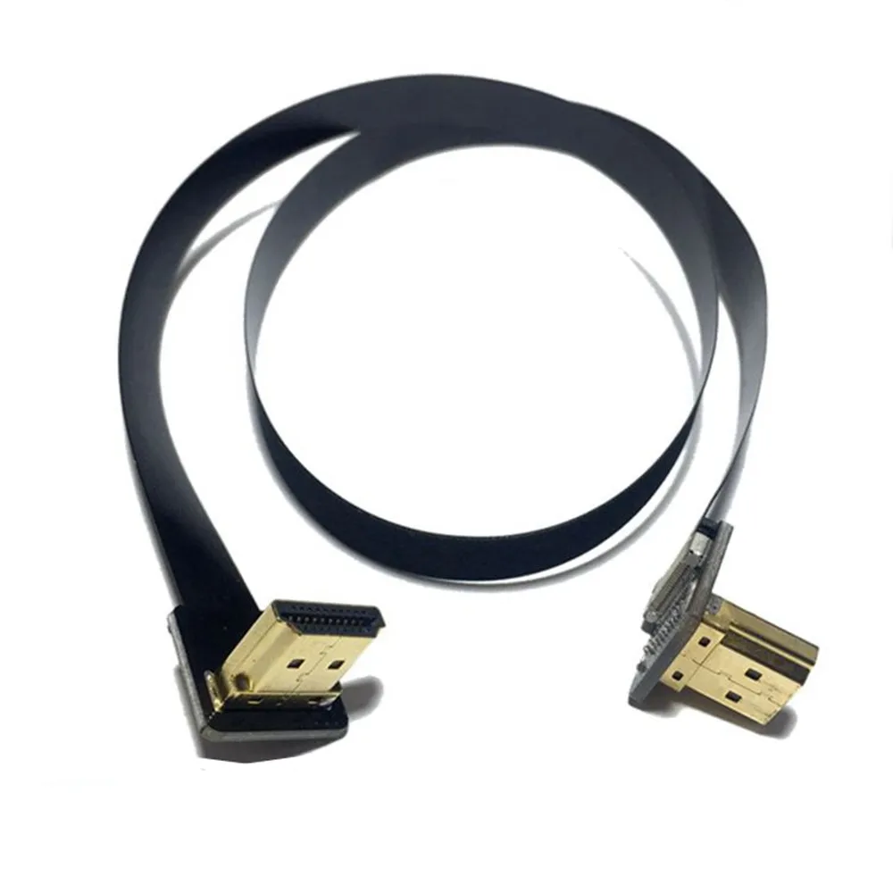 FPV HDMI male 90 градусов до HDMI male 90 градусов Up адаптер 5 см-100 см лента гибкой печатной платы плоский кабель HDMI шаг 20pin разъем