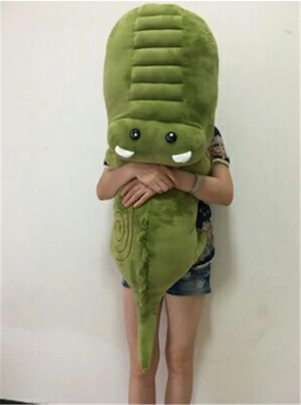 Fancytrader  Jumbo Animal Crocodile Plush Toy  Big Stuffed Soft Cartoon Alligator Pillow Children Play Doll 4 Sizes 3 Colors8
