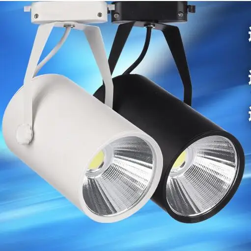 

15w Led track light supplier white/black housing avaible COB spot showroom track lights two lines wire 110lm/w free shipping CE