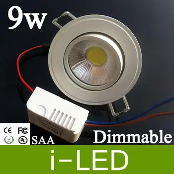

30pcs/lot New Arrival 9w Cob Dimmable LED Downlight Led Recessed Ceiling Down Light Lamp For Living Room Flush Mount CE UL cUL
