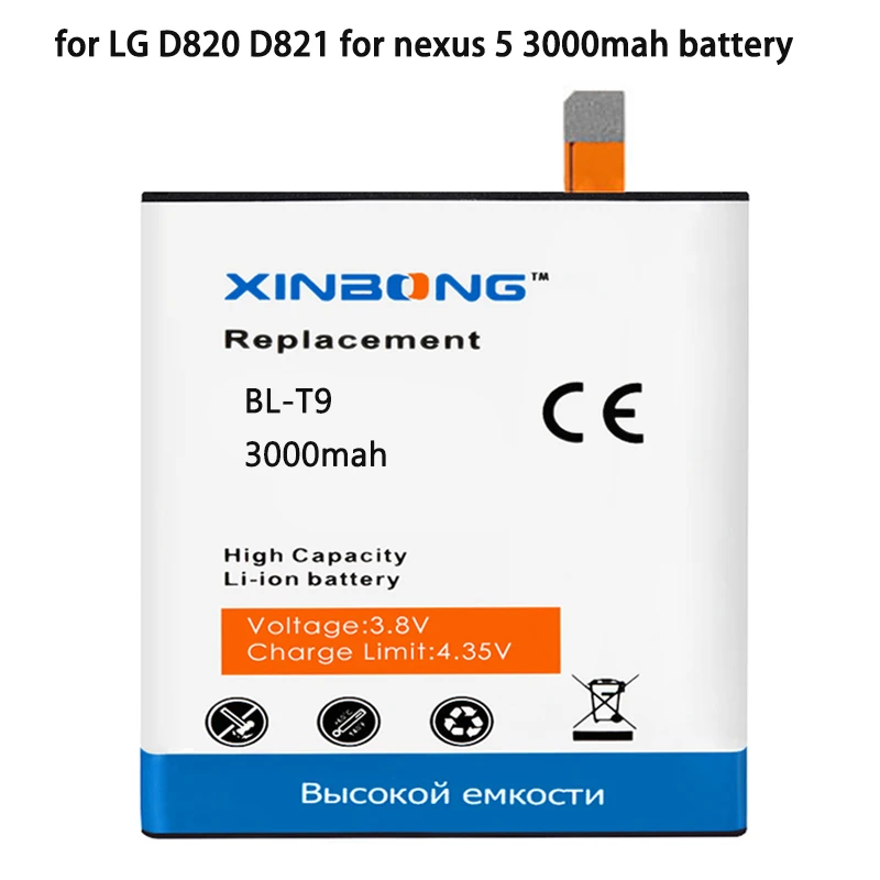 

XINBONG BL-T9 for LG D820 D821 for nexus 5 nexus5 BL-T9 BLT9 T9 3000mah battery with tracking number
