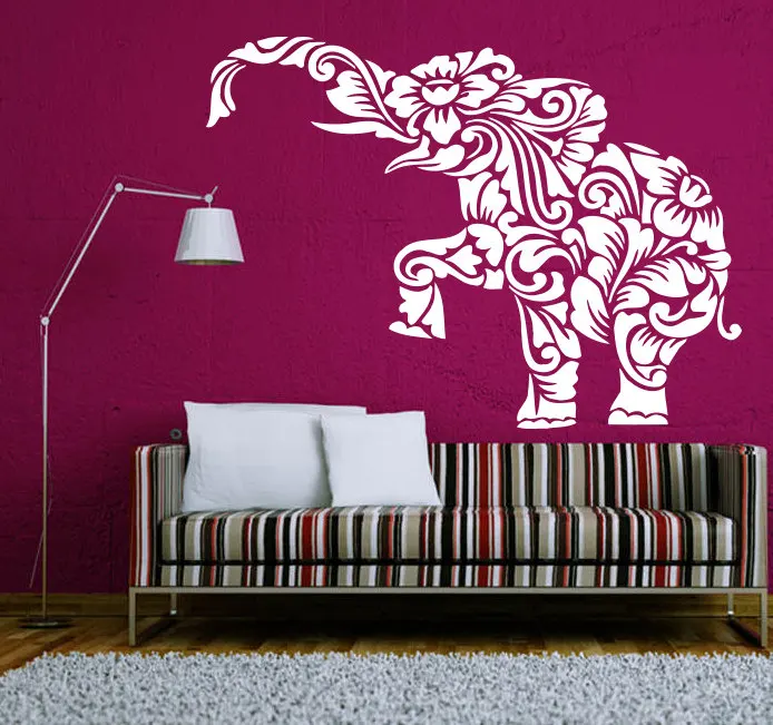 

Buddha Hidu God Elephant Wall Decal Mandala Lotus Flower Ganesh Wall Stickers Home Art Mural Om Sign Floral Bedroom DecorSYY696
