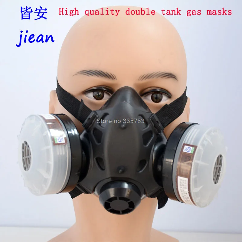 Tank respirator Double gas mask Silicone black ChenDu amphibious respirator face mask pesticide paint spray respiradores mask silicone respirator gas mask pesticide pintura full face carbon filter mask paint spray gas boxe protect mask free shipping