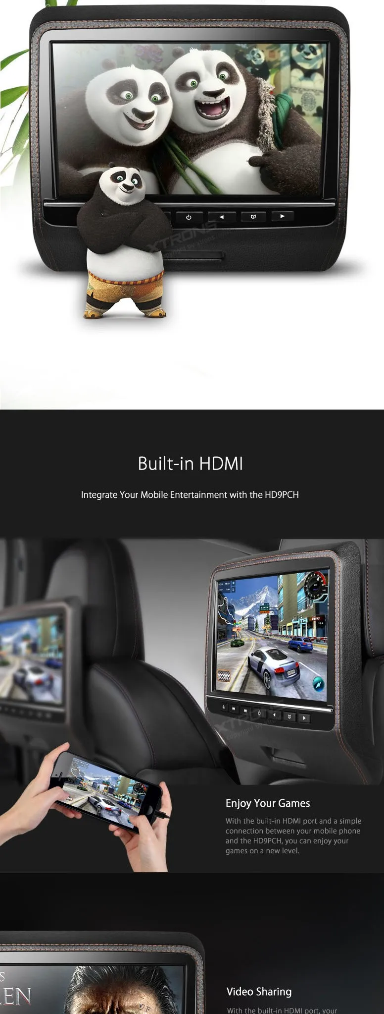Discount XTRONS 9 inch HD Digital TFT Screen Leather slim Styled Car Headrest DVD Player with HDMI Port car stereo 2 Discount XTRONS 9 inch HD Digital TFT Screen Leather slim Styled Car Headrest DVD Player with HDMI Port car stereo 2